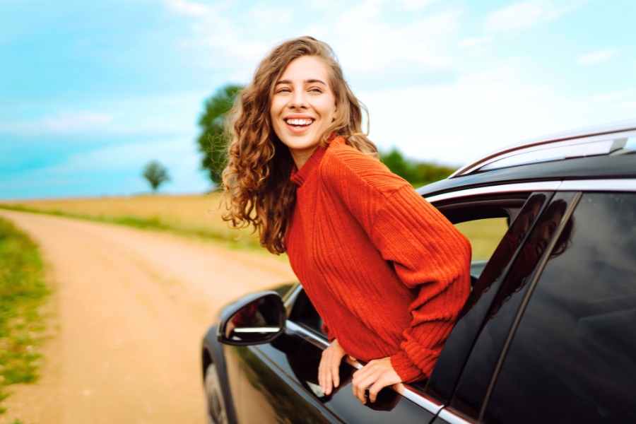 Woman on a Road Trip